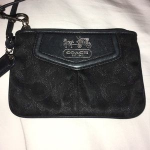 - Coach wristlet Jacquard print black w/ shimmer